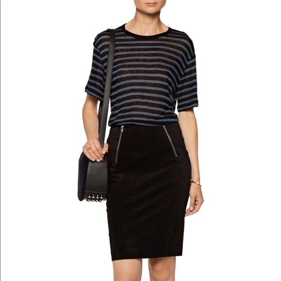 Alexander Wang Black Velvet Pencil Skirt EUC - Picture 1 of 4